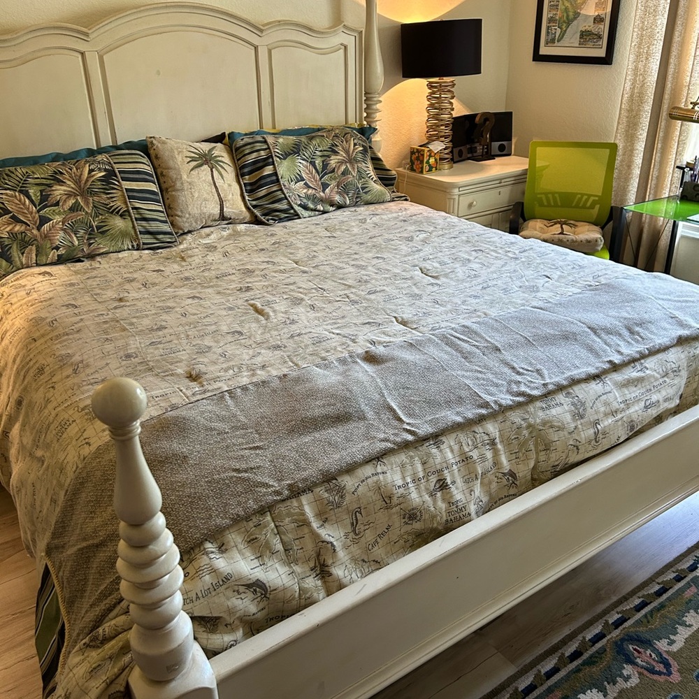 Tommy Bahama Tropical Comforter Set - Cream and Green